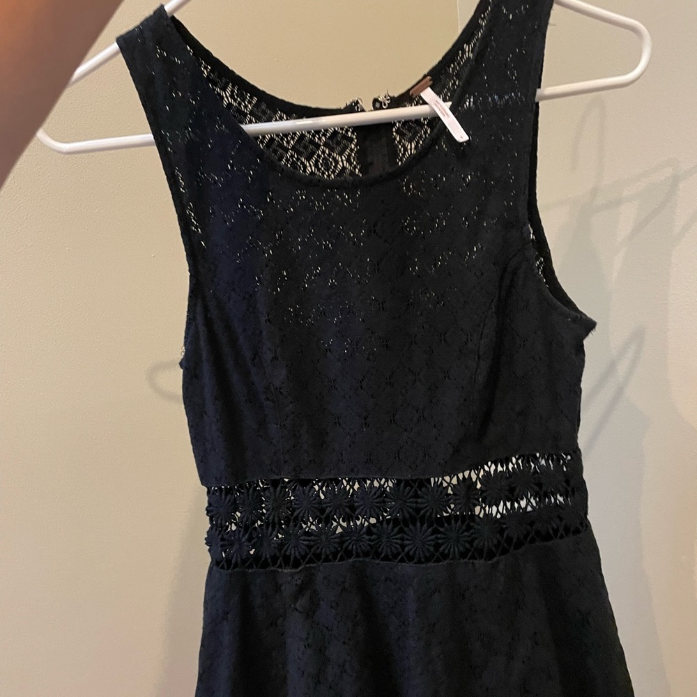 Free People Black Sleeveless Pleated Mini Dress - Picture 5 of 8